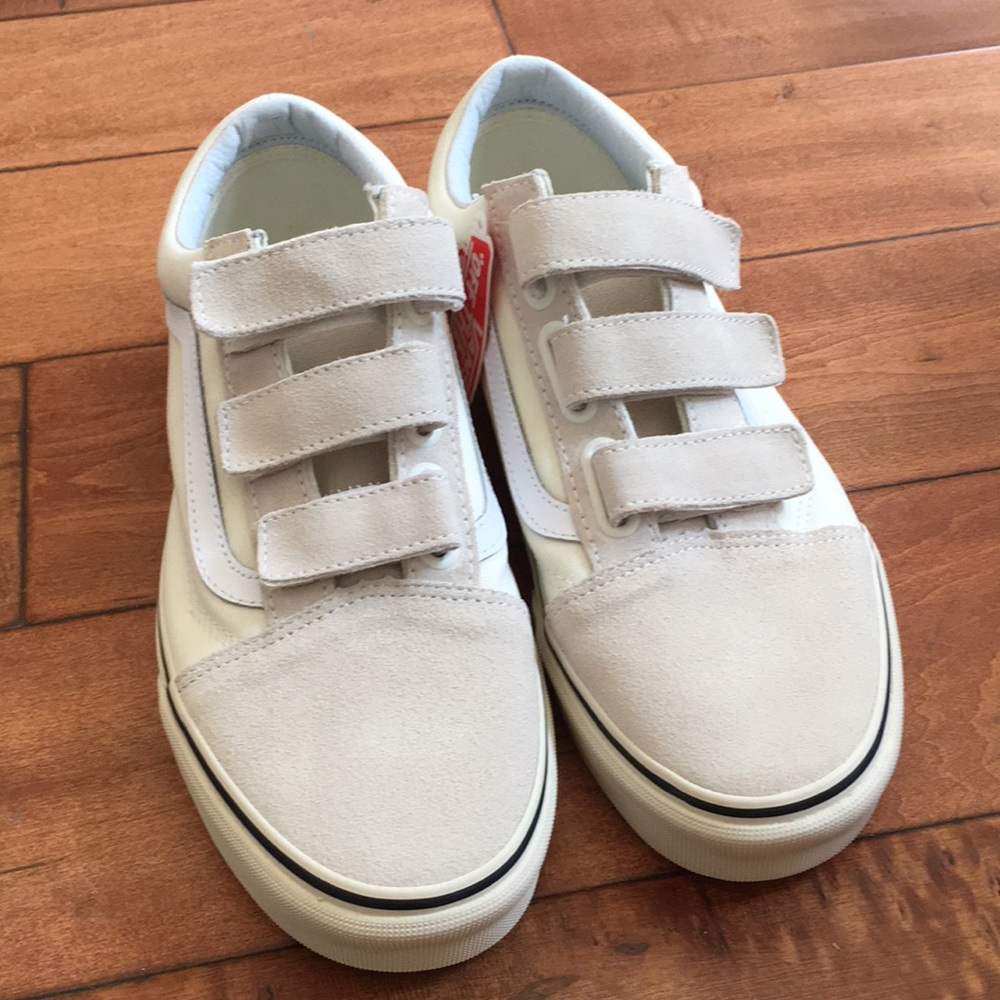 Vans Old Skool V Marshmallow Velcro Shoes